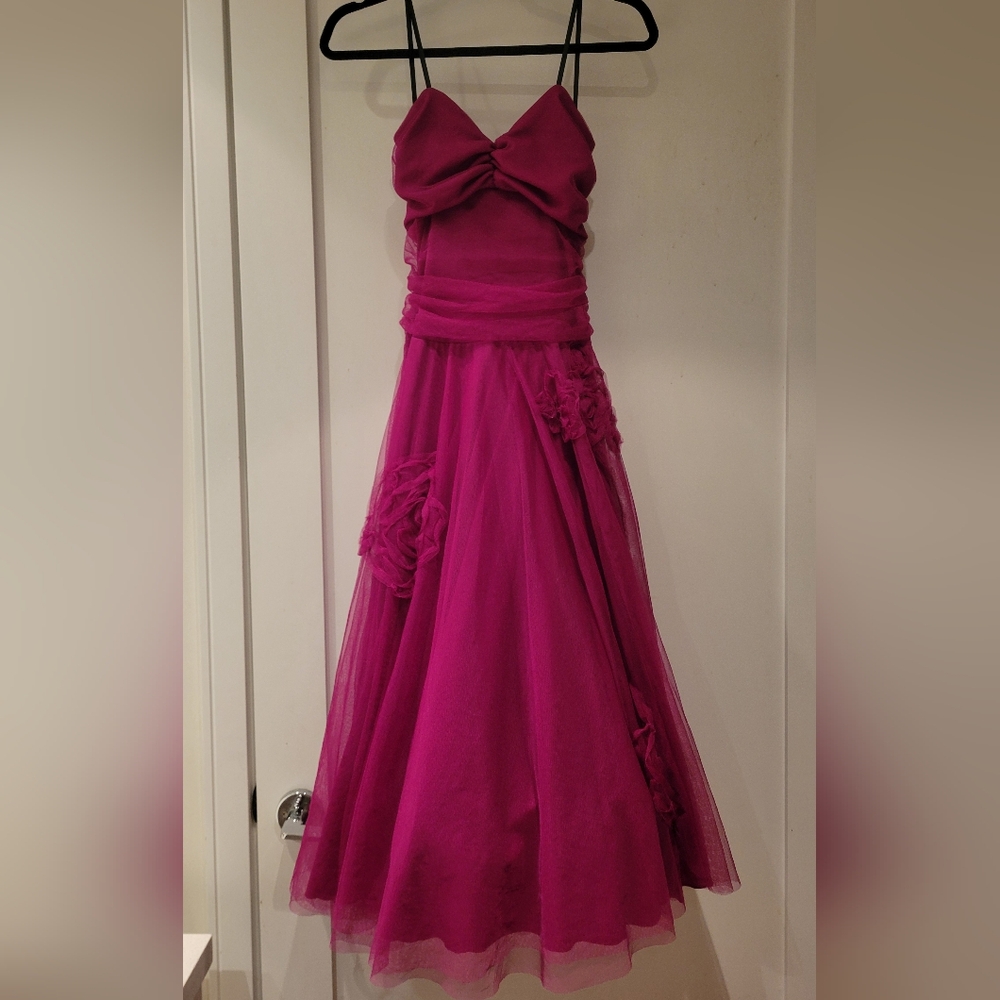 Strapless Gownwith Floral Details